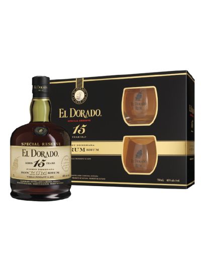 El Dorado  15 Year Old Rum 75cl (Glass Pack)