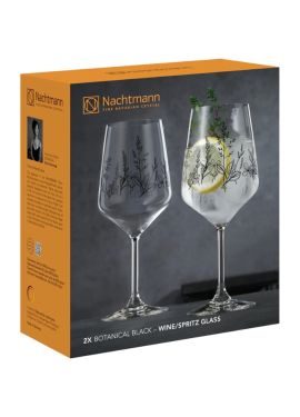 Natchmann Tattoo Wine/Spritz Glass Botanical Black