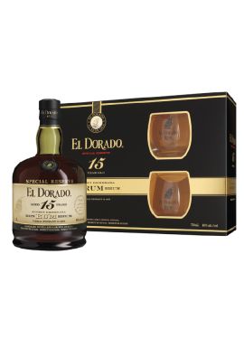 El Dorado  15 Year Old Rum 75cl (Glass Pack)