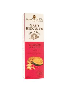 Grandma Wild's Oaty Biscuits Cheddar & Chilli 130g