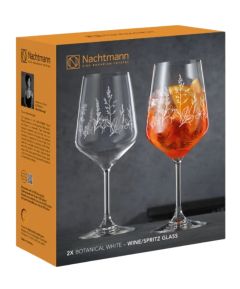 Natchmann Tattoo Wine/Spritz Glass Botanical White
